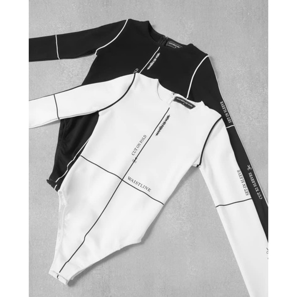 Maniere De Voir Tops - New Maniere De Voir Technical construction bodysuit in White UK size 6